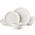 vancasso Porcelain Dinnerware Sets for 4, 12 Pieces Plates and Bowls Sets