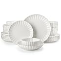 vancasso Porcelain Dinnerware Sets for 6, 24 Pieces Plates and Bowls Sets