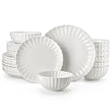 vancasso Porcelain Dinnerware Sets for 8, 24 Pieces Plates and Bowls Sets