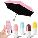 Vandan Multi Color's Pocket Size Travelling Foldable Umbrella with Lovely Capsule Case (Rendom Colors, 1 Pcs)