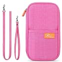 VanFn RFID Travel Passport Wallet, Family Passport Holder, Trip Document Organizer P.Travel Series (Rose Red)
