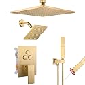 VANFOXLE Shower Faucet Set Brushed Gold Modern Shower System