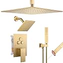 VANFOXLE Shower Faucet Set Brushed Gold Modern Shower System