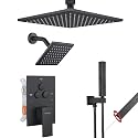 Vanfoxle Shower System, Matte Black Shower Head Handheld, Shower Faucet Set