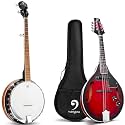 Vangoa Banjo 5 String Full Size Beginner Kit with A Stryle Mandolin Musical Instrument