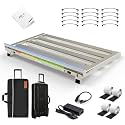 Vangoa Extra Large Guitar Pedal Board with Built-in Isolated Power Supply, Aluminum Alloy Folding Powered Guitar Pedalboard with Adjustable Light Bar with Wheeled Gig Bag, PD-L, 25.2"x13.8", Gray