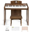 Vangoa Kids Piano Keyboard, 37 Keys Digital Piano for Kids, Music Educational Instrument Toy, Wood Piano for Girls and Boys, Dark Brown