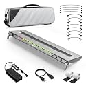Vangoa Pro Guitar Pedal Board with 12-Isolated High-Current Power Supply, PD-XL Aluminum Folding Extended 30% More Space Powered Pedalboard Includes Premium Gig Bag, 21"x6.5", 2.7lb, Gray