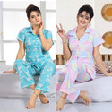 Vanias grace Women Night Suit Set Blue