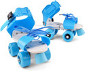 Vaniha Adjustable Size Children Roller Skates Double Row Skates Skating Shoes Quad Roller Kids Size  3 UK - 6 UK (Adjustable, Beginner, Blue)
