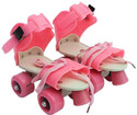 Vaniha Adjustable Size Children Roller Skates Double Row Skates Skating Shoes Quad Roller Kids Size  3 UK - 6 UK (Adjustable, Beginner, Pink)