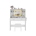 Vanity Desk with Sliding Mirror Modern Makeup