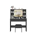 Vanity Desk with Sliding Mirror Modern Makeup