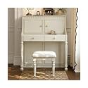 Vanity Table Chic French Cream Vanity Table Makeup Desk for Bedroom Perfect for Small Spaces with Solid Wood