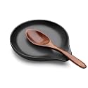 VanlonPro Ceramic Spoon Rest, 5 Inch Spoon Holder for Stove Top, Kitchen Counter, Utensils, Ladle, Coffee Spoons, Cooking spoons, Spatula, Tongs, Heat-Resistant, Housewarming Gifts, Matte Black