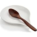 VanlonPro Ceramic Spoon Rest, 5 Inch Spoon Holder for Stove Top, Kitchen Counter, Utensils, Ladle, Coffee Spoons, Cooking spoons, Spatula, Tongs, Heat-Resistant, Housewarming Gifts, Swirl White