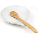 VanlonPro Ceramic Spoon Rest, 5 Inch Spoon Holder for Stove Top, Kitchen Counter, Utensils, Ladle, Coffee Spoons, Cooking spoons, Spatula, Tongs, Heat-Resistant, Housewarming Gifts, White