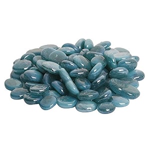 stone glossy finish decorative shiny glass pebbles for aquarium vase filler home garden amp outdoor decoration creamy_blue_3950gm