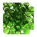 Stone Glossy Finish Decorative Shiny Glass Pebbles for Aquarium Vase Filler Home Garden &amp; Outdoor Decoration (Natural_Green_9900gm)