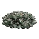 Stone Glossy Finish Decorative Shiny Glass Pebbles for Aquarium Vase Filler Home Garden &amp; Outdoor Decoration (Leafy_Green_450gm)