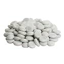 Stone Glossy Finish Decorative Shiny Glass Pebbles for Aquarium Vase Filler Home Garden &amp; Outdoor Decoration (Egg_White_3950gm)