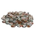 Stone Glossy Finish Decorative Shiny Glass Pebbles for Aquarium Vase Filler Home Garden &amp; Outdoor Decoration (Transparent_Orange_Leaf_950gm)