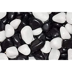 stone natural river pebbles for indoor outdoor garden amp aquarium decoration blackampwhite 950gm