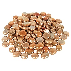 stone special polished shiny glass pebbles for home garden aquarium landscape outdoor decoration creamybrown 2950gm