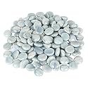 Stone Special Polished Shiny Glass Pebbles for Home Garden Aquarium Landscape Outdoor Decoration (CreamyGrey, 950gm)