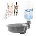 VANNON Gravity Pet Water Bowl, 16oz Anti-Splash Crate Dispenser, Grey