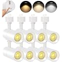 VANoopee 3-Color 10W H Track Lighting Heads Dimmable, White, Pack of 8