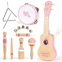 Vanplay Pink Guitar Set for Toddler Girl Toys 2-3 Year Old Birthday Gifts