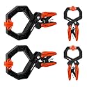 VANQUISH 4-Pack Quick-Release Ratcheting Wood Clamps for Woodworking, Professional Hand Clamps, Ergonomic Handles, 55 LBS Clamping Force, 2-Pack 4 Inch and 2-Pack 2 Inch