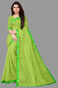 vanraj creation self design bollywood net saree multicolor white