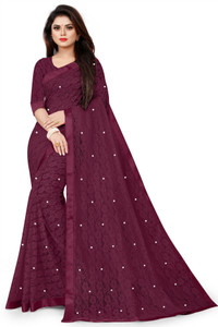 vanraj creation self design bollywood net saree maroon