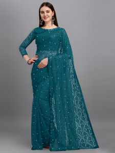 vanraj creation self design bollywood net saree multicolor