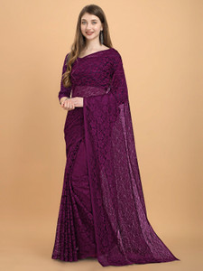 vanraj creation self design bollywood net saree magenta