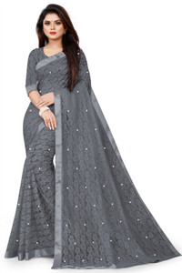 vanraj creation self design bollywood net saree grey