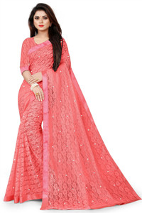 vanraj creation self design bollywood net saree multicolor