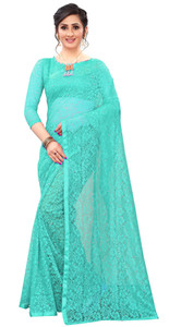 vanraj creation self design bollywood net saree light blue