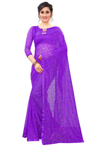 vanraj creation self design bollywood net saree purple
