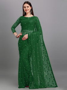 vanraj creation self design bollywood net saree green