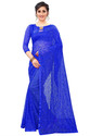 VANRAJ CREATION Self Design Bollywood Net Saree (Blue)