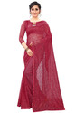 VANRAJ CREATION Self Design Bollywood Net Saree (Maroon)