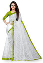 VANRAJ CREATION Self Design Bollywood Net Saree (Light Green)