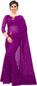VANRAJ CREATION Self Design Bollywood Net Saree (Purple)