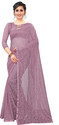 VANRAJ CREATION Self Design Bollywood Net Saree (Pink)