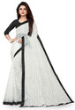 VANRAJ CREATION Self Design Bollywood Net Saree (Black)
