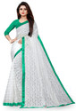 VANRAJ CREATION Self Design Bollywood Net Saree (Light Green)