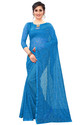 VANRAJ CREATION Self Design Bollywood Net Saree (Blue)